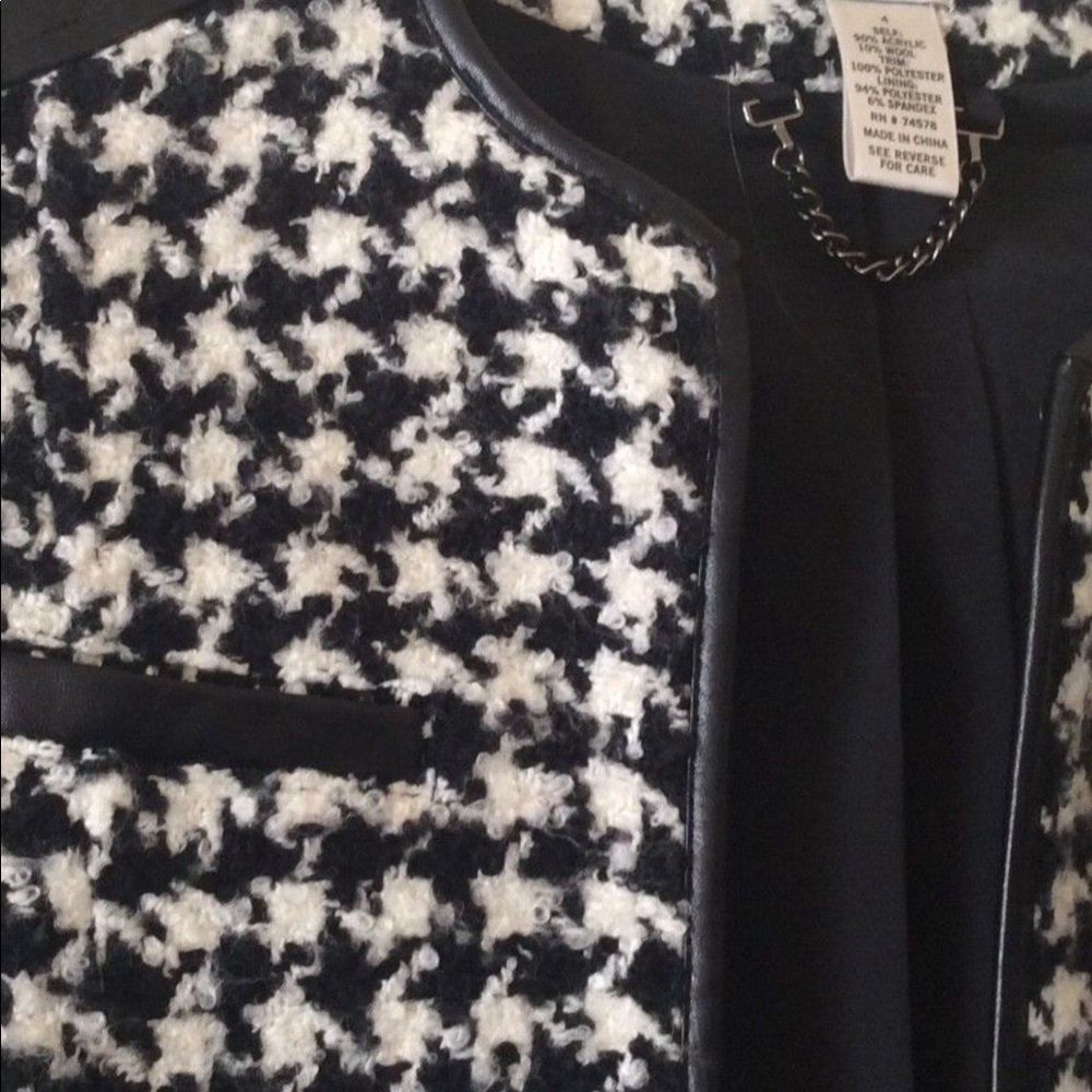 Cache Jacket. Houndstooth With Black Leather - image 3